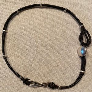 James Avery Infinity Black Leather Bracelet